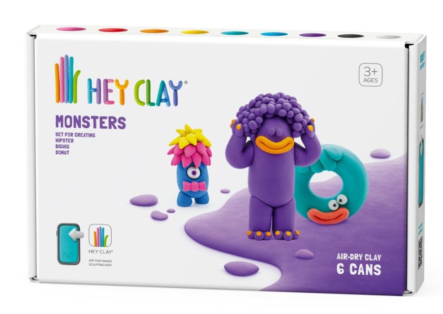 Eri Ikaiset Lapset Hey Clay | Muovailuvahasetti Monsters Hipster Hey Clay