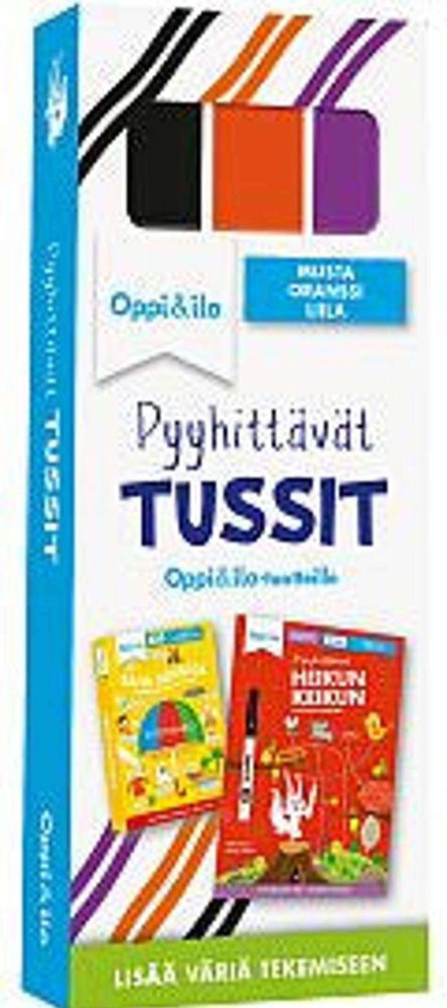 Puuha, Varitys Ja Askartelu SanomaPro | Tussit Oppi&Ilo-Tekemiskorteille 3 Kpl Musta, Oranssi, Lila