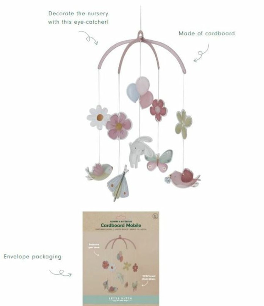 Eri Ikaiset Lapset Tiamo | Pahvinen Mobile Flowers & Butterfields Little Dutch