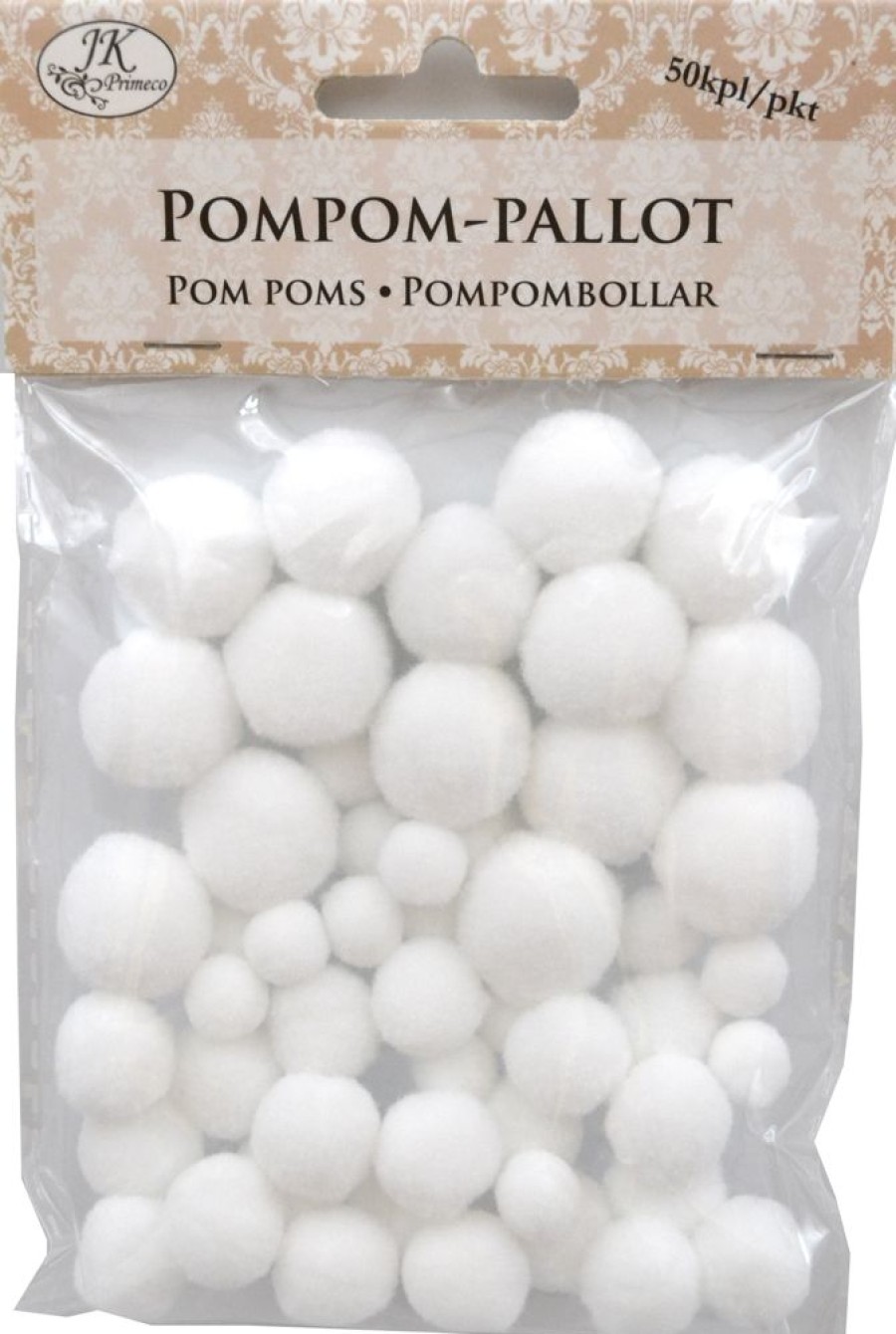 Puuha, Varitys Ja Askartelu Suomalainen.com | Pompom-Pallot Valkoinen 50Kpl