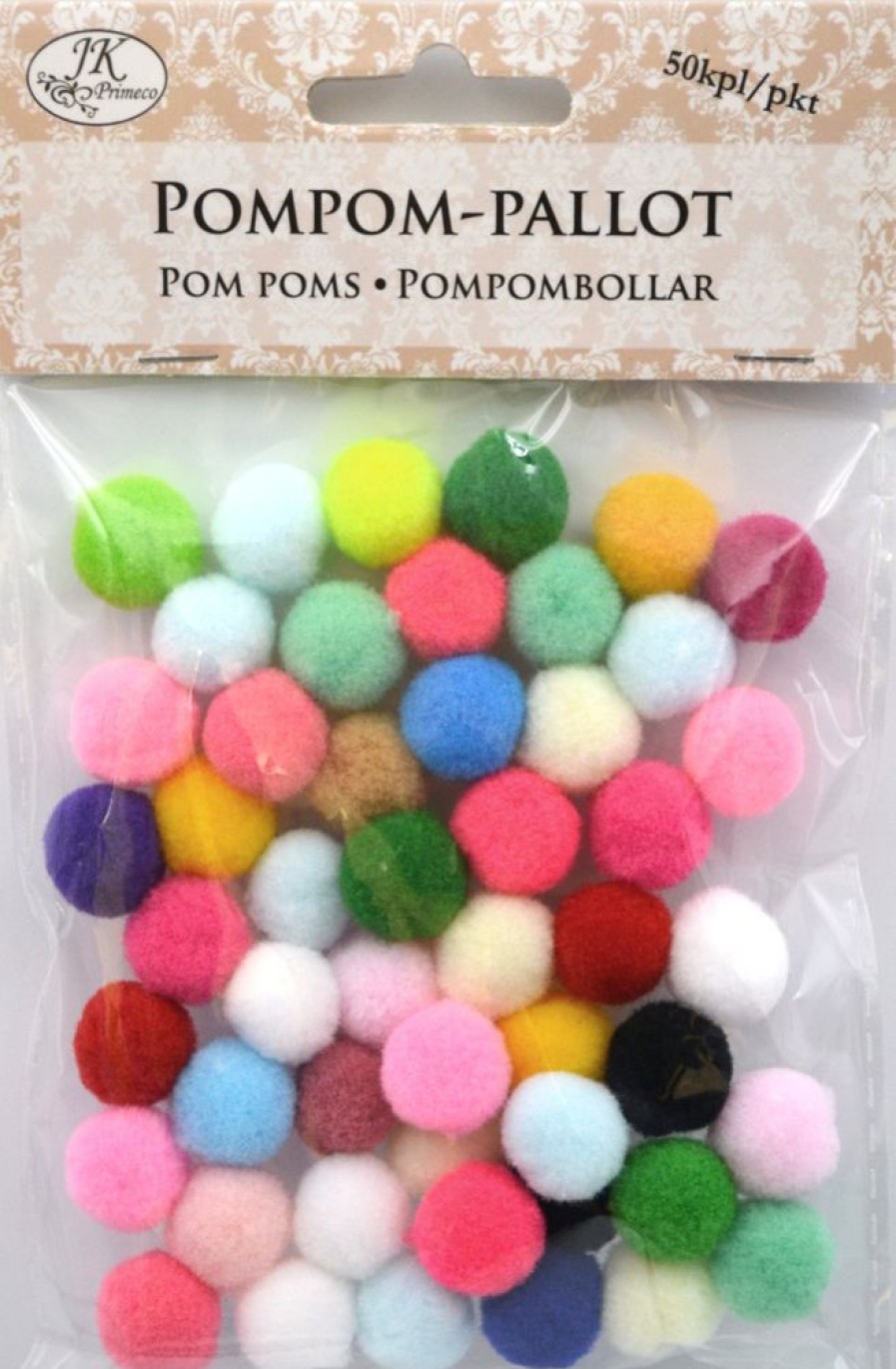 Puuha, Varitys Ja Askartelu Suomalainen.com | Pompom-Pallot Varilaj. 50Kpl/Pkt